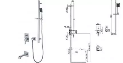 Смеситель для ванны «Caprigo» Diamante 50-210-crm хром