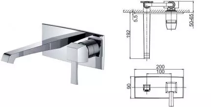 Смеситель для раковины «Caprigo» Diamante 50-027-crm хром