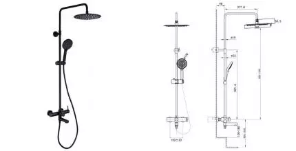 Душевая система «Caprigo» Don 53-310-NER чёрная матовая Душевая система «Caprigo» Don 53-310-NER чёрная матовая