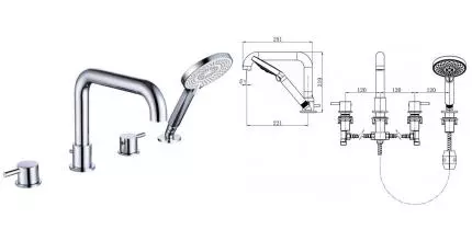 Смеситель на борт ванны «Caprigo» Don 53-410-CRM хром Смеситель на борт ванны «Caprigo» Don 53-410-CRM хром