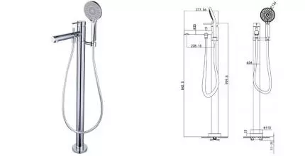 Напольный смеситель для ванны «Caprigo» Don 53-013-CRM хром Напольный смеситель для ванны «Caprigo» Don 53-013-CRM хром