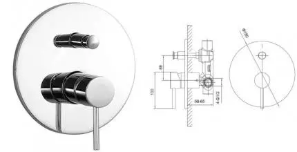 Смеситель для душа «Caprigo» Don 53-051-CRM хром