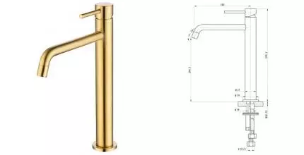 Смеситель для раковины «Caprigo» Don 53-025-BRG матовое золото Смеситель для раковины «Caprigo» Don 53-025-BRG матовое золото