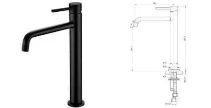 Смеситель для раковины «Caprigo» Don 53-025-NER чёрный матовый Смеситель для раковины «Caprigo» Don 53-025-NER чёрный матовый