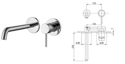 Смеситель для раковины «Caprigo» Don 53-027-CRM хром Смеситель для раковины «Caprigo» Don 53-027-CRM хром