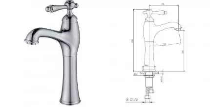 Смеситель для раковины «Caprigo» Fonte 12-525-crm с донным клапаном хром