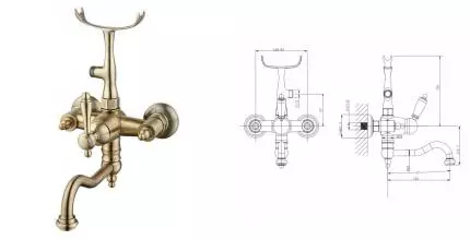 Смеситель для ванны «Caprigo» Fonte 12-511-vot бронза