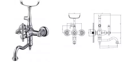 Смеситель для ванны «Caprigo» Fonte 12-511-crm хром