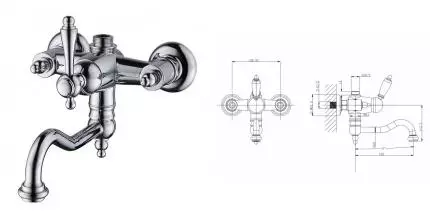 Смеситель для ванны «Caprigo» Fonte 12-519-crm хром