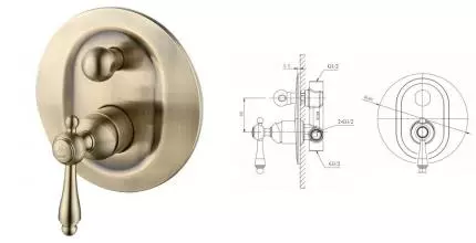 Смеситель для душа «Caprigo» Fonte 12-551-vot бронза