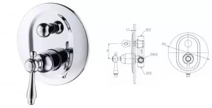 Смеситель для душа «Caprigo» Fonte 12-551-crm хром
