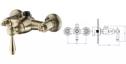 Смеситель для душа «Caprigo» Fonte 12-517-vot бронза