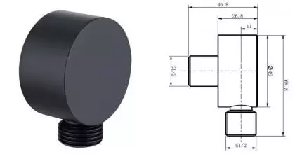 Подключение для душевого шланга «Caprigo» Parts 99-590-NER чёрное матовое