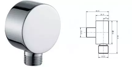 Подключение для душевого шланга «Caprigo» Parts 99-590-crm хром