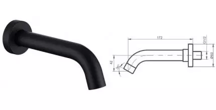 Излив к смесителю «Caprigo» Parts 98-113-NER чёрный матовый