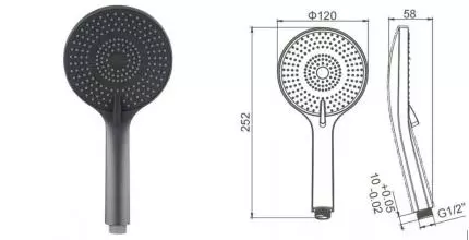 Ручная лейка «Caprigo» Parts 98-501-GUN оружейная сталь