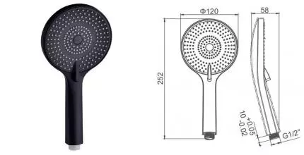 Ручная лейка «Caprigo» Parts 98-501-NER чёрная матовая