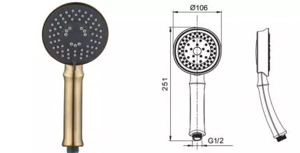Ручная лейка «Caprigo» Parts 99-506-vot бронза