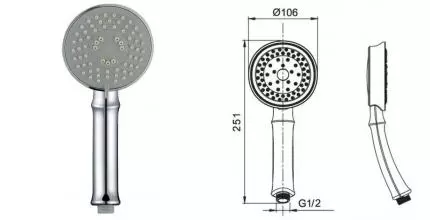 Ручная лейка «Caprigo» Parts 99-506-crm хром