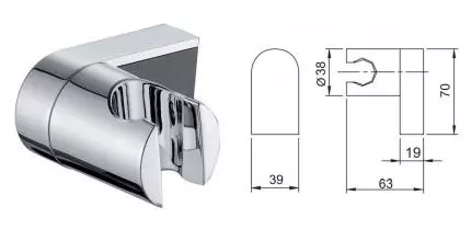 Держатель для душа «Caprigo» Parts 99-551-crm хром Держатель для душа «Caprigo» Parts 99-551-crm хром