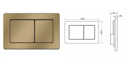 Кнопка смыва «Caprigo» Bricks BS003-vot металл бронза