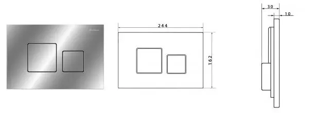 Кнопка смыва «Caprigo» Craft CA004-crm пластик хром