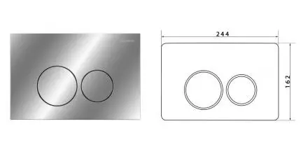 Кнопка смыва «Caprigo» Dew DA001-crm пластик хром