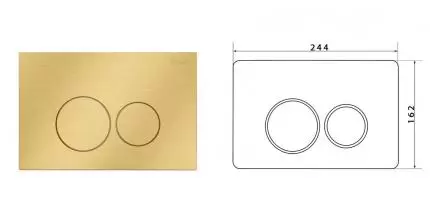 Кнопка смыва «Caprigo» Dew Steel DS001-oro металл матовое золото