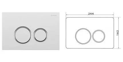 Кнопка смыва «Caprigo» Dew-R DA001-white/crm пластик белая/хром
