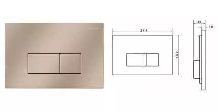 Кнопка смыва «Caprigo» Line LA002-champagne пластик шампань