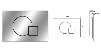 Кнопка смыва «Caprigo» Shape SA005-crm пластик хром Кнопка смыва «Caprigo» Shape SA005-crm пластик хром