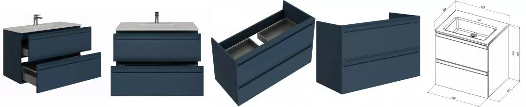 Тумба с раковиной «Allen Brau» Eclipse 2.0 60 (Fantasy Flat 62 с переливом) подвесная blue grey matt