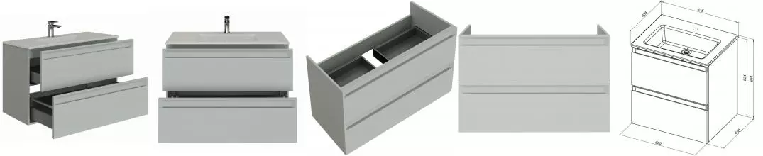 Тумба с раковиной «Allen Brau» Eclipse 2.0 60 (Fantasy 62) подвесная рapyrus white matt