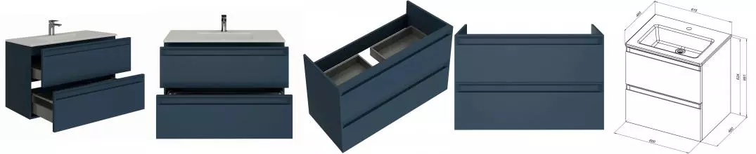 Тумба с раковиной «Allen Brau» Eclipse 2.0 60 (Fantasy 62) подвесная blue grey matt