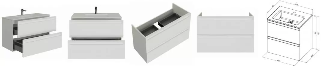 Тумба с раковиной «Allen Brau» Eclipse 2.0 60 (Fantasy 62) подвесная white matt Тумба с раковиной «Allen Brau» Eclipse 2.0 60 (Fantasy 62) подвесная white matt