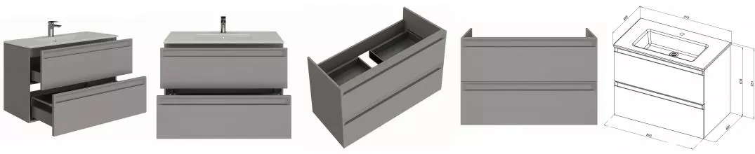 Тумба с раковиной «Allen Brau» Eclipse 2.0 80 (Fantasy 81 с переливом) подвесная platinum grey matt