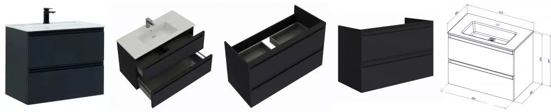 Тумба с раковиной «Allen Brau» Eclipse 2.0 80 (Fantasy 81 с переливом) подвесная anthracite matt