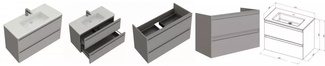 Тумба с раковиной «Allen Brau» Eclipse 2.0 80 (Fantasy 82) подвесная platinum grey matt