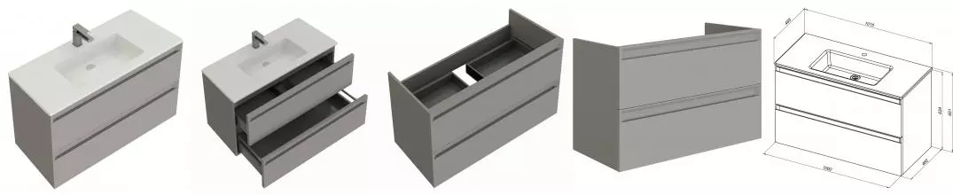 Тумба с раковиной «Allen Brau» Eclipse 2.0 100 (Fantasy 102) подвесная platinum grey matt