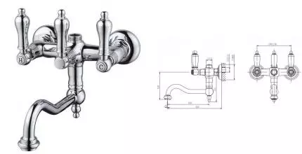 Смеситель для ванны «Caprigo» Adria Classic Metal Edition 03M-518-crm хром Смеситель для ванны «Caprigo» Adria Classic Metal Edition 03M-518-crm хром