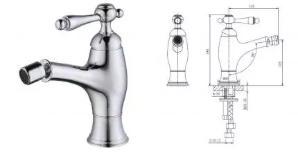 Смеситель для биде «Caprigo» Fonte 12-533-crm с донным клапаном хром