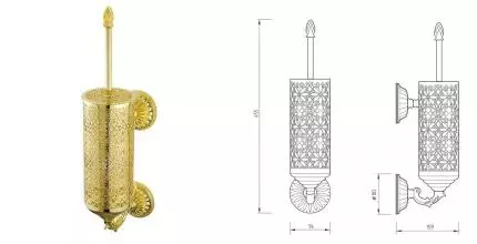 Ёршик для унитаза «Migliore» Versailles 32633 на стену золото