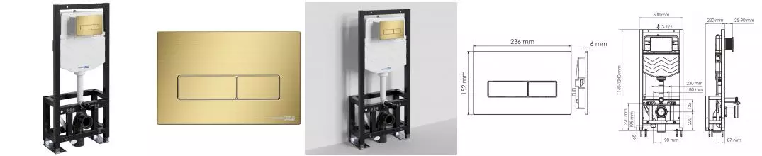 Инсталляция для унитаза с кнопкой «WasserKRAFT» Dill 61TLT.010.ME.MG03 Инсталляция для унитаза с кнопкой «WasserKRAFT» Dill 61TLT.010.ME.MG03