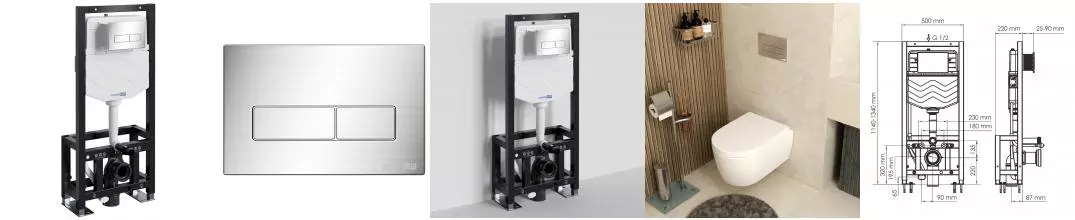 Инсталляция для унитаза с кнопкой «WasserKRAFT» Dill 61TLT.010.ME.BN03 Инсталляция для унитаза с кнопкой «WasserKRAFT» Dill 61TLT.010.ME.BN03