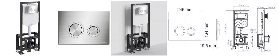 Инсталляция для унитаза с кнопкой «WasserKRAFT» Dill 61TLT.010.ME.BN01 Инсталляция для унитаза с кнопкой «WasserKRAFT» Dill 61TLT.010.ME.BN01