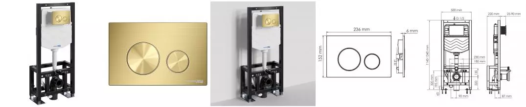 Инсталляция для унитаза с кнопкой «WasserKRAFT» Dill 61TLT.010.ME.MG02 Инсталляция для унитаза с кнопкой «WasserKRAFT» Dill 61TLT.010.ME.MG02