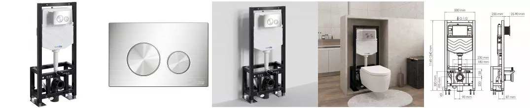 Инсталляция для унитаза с кнопкой «WasserKRAFT» Dill 61TLT.010.ME.BN02