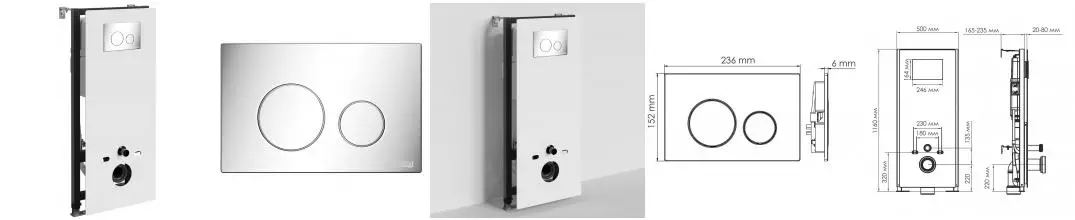 Инсталляция для унитаза с кнопкой «WasserKRAFT» Abens 20TLT.010.ME.WH.CH02 Инсталляция для унитаза с кнопкой «WasserKRAFT» Abens 20TLT.010.ME.WH.CH02