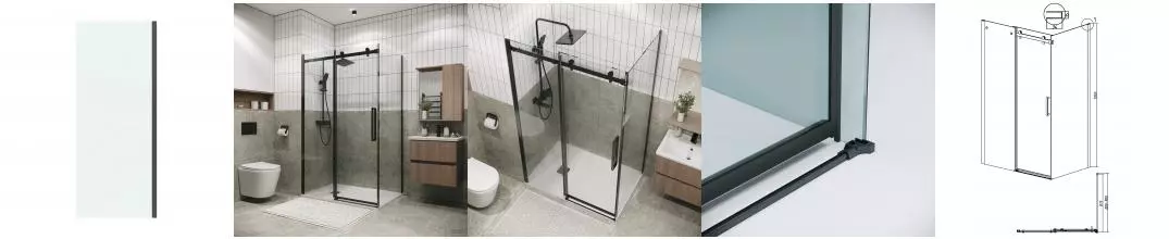 Боковая стенка 200.K33.04.90.42.00 Classic (90*195) графит сатин, стекло прозрачное, 1 место · Classic, Grossman, 200.K33.04.90.42.00