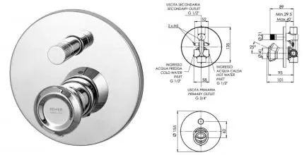 Смеситель для душа «Remer» Element ET09H хром